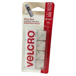 Velcro Brand 90073 7/8" White Square Fastener Pack Of 12